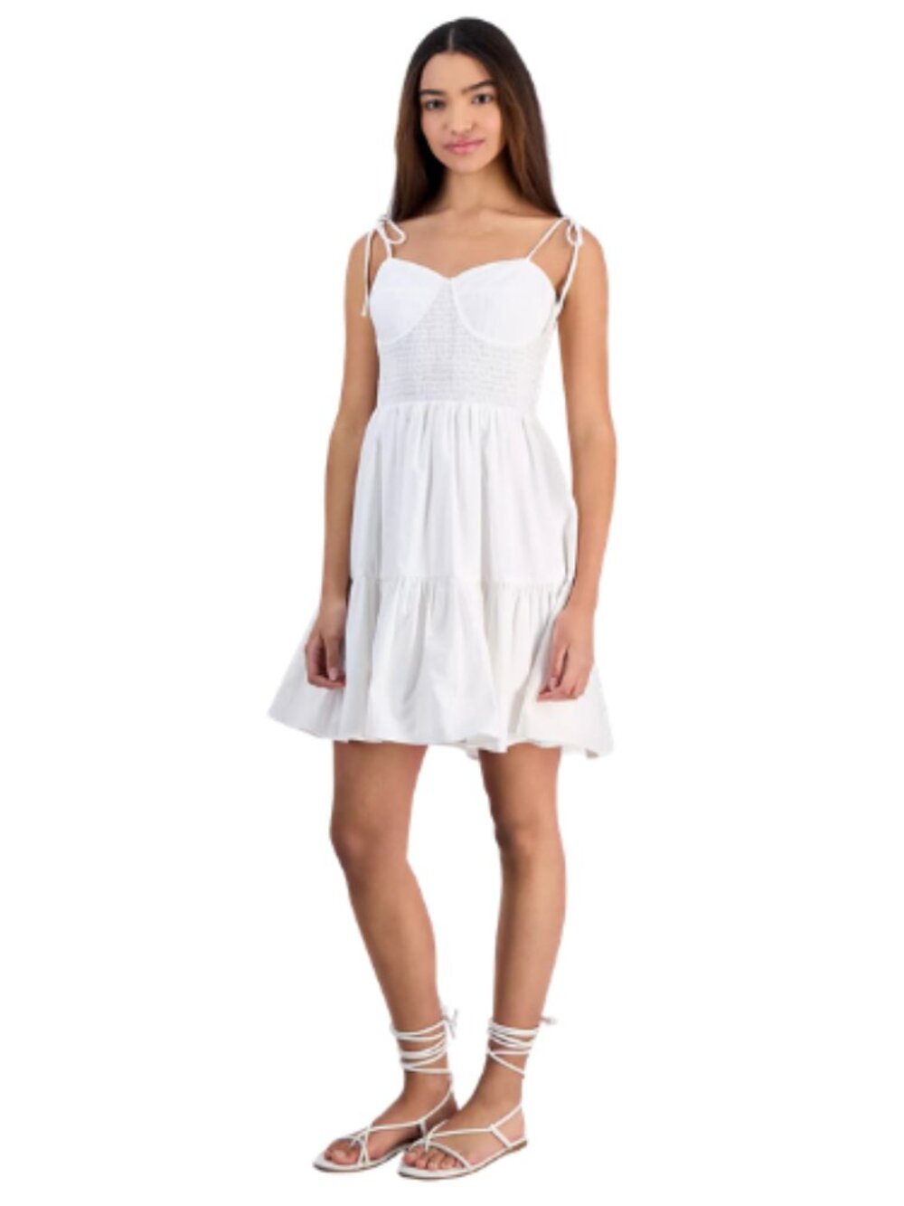 14th Place White Cotton Cupped Fit and Flare Sundress Juniors XL